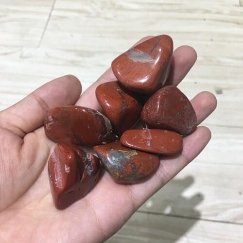 7pcs lucky stones Natural stones and minerals red jasper small tumble stones for fish tank aquarium garden plant home decoration