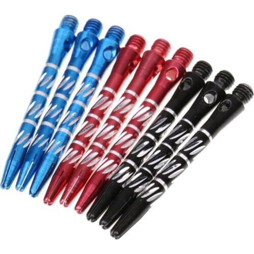 9 Pieces of Striped Carved Dart Shafts - Aluminum Alloy 3 Colors