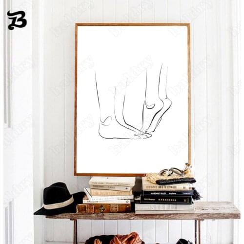 Abstract Romantic Wall Picture Couple Line Prints Minimalist Wall Art Modern Canvas Painting Scandinavian for Bedroom Decoration