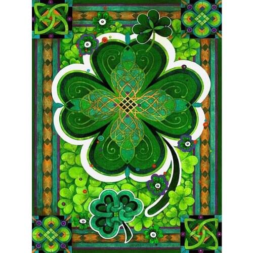 5D DIY Diamond Painting Lucky Clover Full Drill Diamond Embroidery Cross Stitch Mosaic Craft Kits Home Decor Christmas Gift