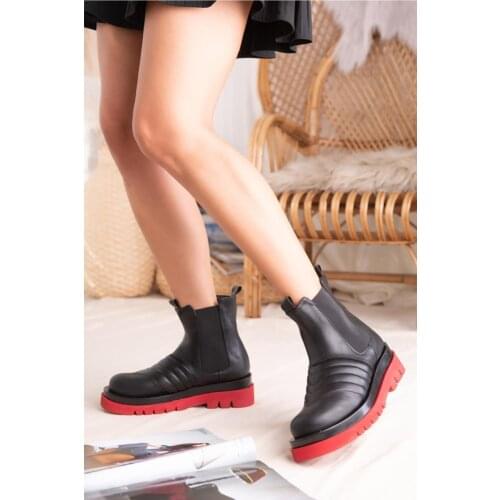 Jilberto Shawna Black Leather Red Sole Stretch Boots 'Turkish' Quality 2021 Fashion Design Season Comfort Fast Shipping