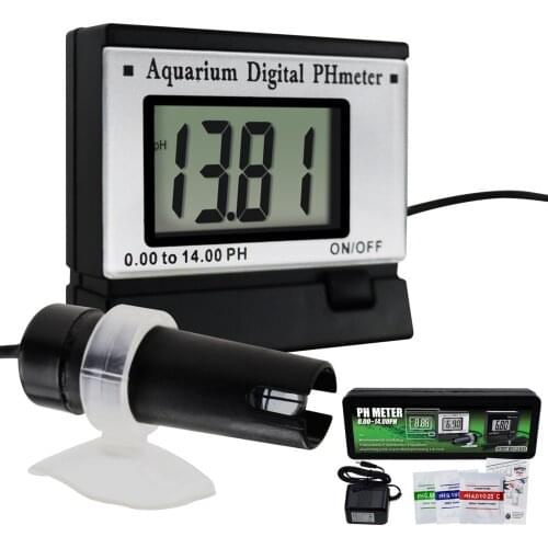 Aquarium Digital pH Meter Monitor 0.00~14.00pH w/ ATC Power Adaptor & 1.5M LOng Electrode Probe