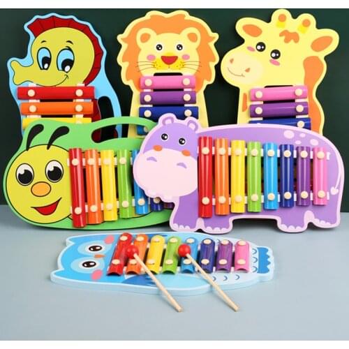 Montessori Early Educational Wooden Activity Board Toys for Baby Children Kids Xylophone Piano Instrument Music Toys 0 12 Months