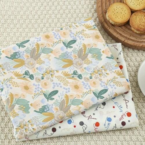 Hot DIY handmade sewing craft patchwork quilting baby dress pillow decor tissus cloth material 100% Twill Cotton Fabric Floral