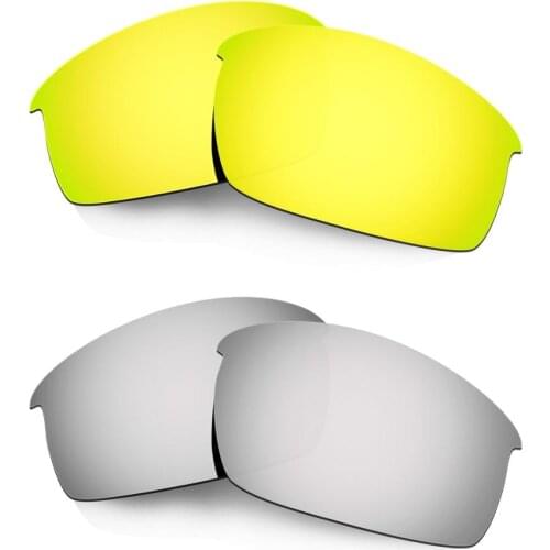 HKUCO For Bottlecap Sunglasses Replacement Polarized Lenses 2 Pairs - Gold&Silver