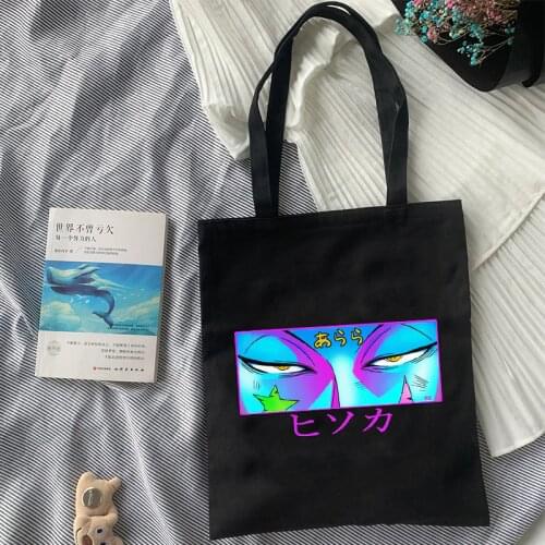HUNTER×HUNTER Anime Harajuku Canvas Bag Punk Gothic Style Shopper Large Capacity Women Bags Classic Handbag Vintage Shoulder Bag