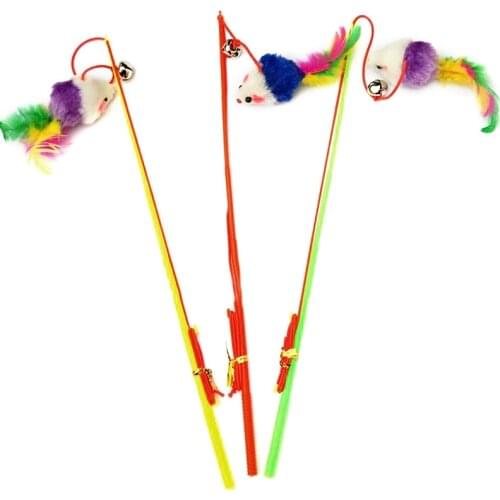 Cat Toy Pet Cat Teaser Toys Wand Cat Catcher Teaser Stick Cat Interactive Toys Rod Mouse Toy for Cats Kitten Pet Supplies