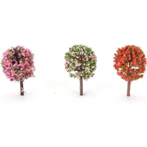 5Pcs/Set Artificial Pink Tree Willow Miniature Garden Home House Decoration Micro