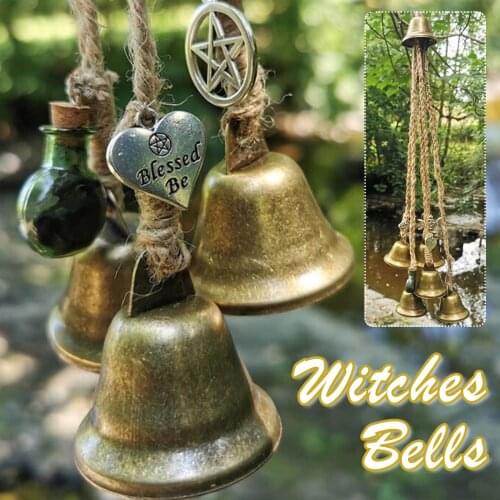 Blessing Bells Evil Spirit Wind Chimes Witch Bell Door Charm Witchcraft Decor Home Room Balcony Wind Chimes Hanging Decorations