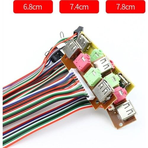 65CM PC Computer Cables & Connectors Case Front Panel USB/ Audio Front USB 2.0 Plug Front Guard Extend Mic Earphone power cables