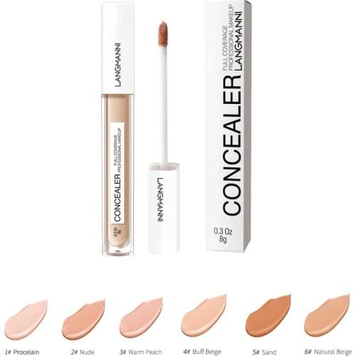 Langmanni Concealer Liquid Foundation Concealer Female Cover Spots Acne Marks Invisible Pores Cover Tattoo Dark Circles TSLM1