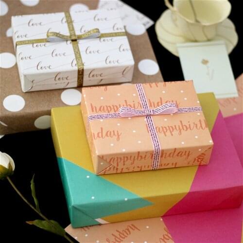Creative double color pattern gift wrapping paper birthday gift box decoration paper bag cover paper