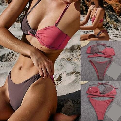 Sexy Bikini Patchwork Swimsuit Women 2 Pieces Push Up Biquini Brazilian Swimming Suit for Female Beach