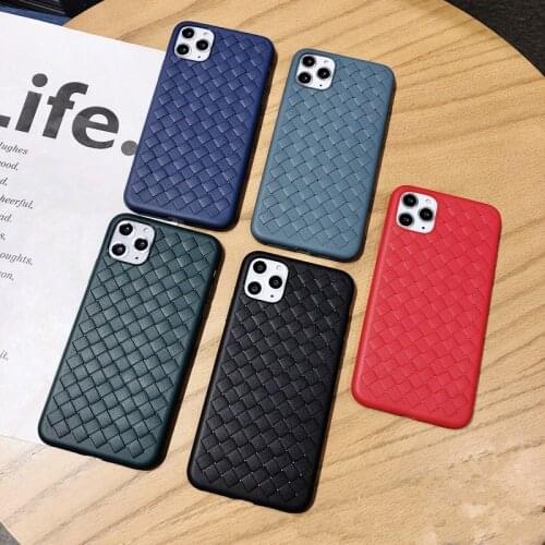 Fashion Woven Pattern Heat Dissipation Phone Case For iPhone 12 11 Pro Max XR XS Max 6s 7 8 Plus Soft Silicone Protection Cover