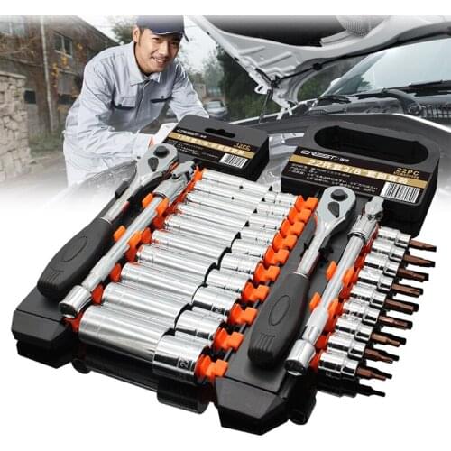 1/4 3/8 1/2 Car Repair Tool Set Screwdriver 12/13/21/22/29Pcs Auto Head Tool Automotive Tools General Ratchet Wrench Tool Set