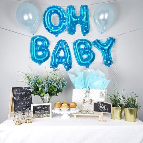 OH Baby Balloon Kit Foil Balloon for Welcome Baby Shower Pregnancy Gender Reveal Birthday Party Decoration Supplies