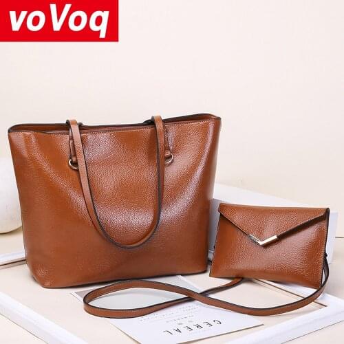 2020 New Mother 2Pcs Bag European and American Fashion Ladies Hand Bag Simple Shoulder Bag Trendy Fashion Tote Bag Handbag