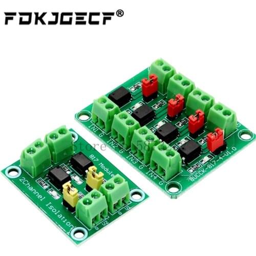 PC817 2 Way 4 Channel Optocoupler Isolation Board Voltage Converter Adapter Module 3.6-30V Driver Photoelectric Isolated Module