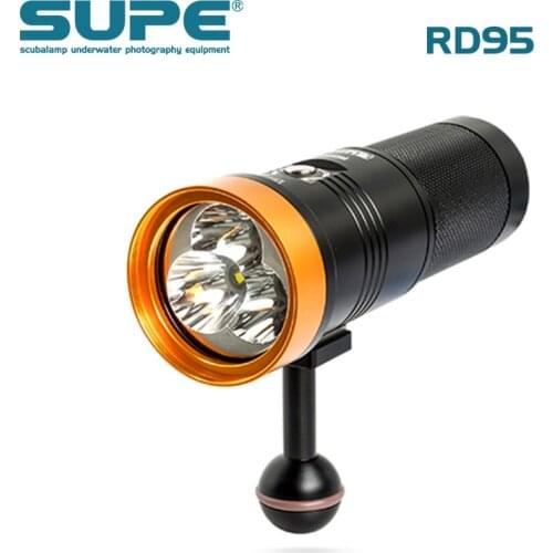 SUPE Scubalamp RD95 4000 Lumens Underwater Searching Light Scuba Diving Light Photography Spot Light Dimming SOS beam angle 15