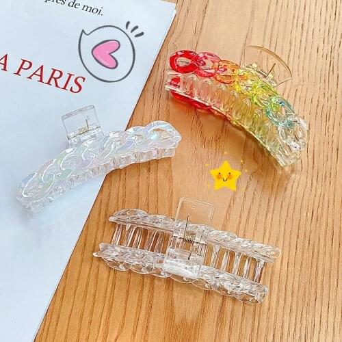 Sen is a young girl INS transparent hairpin head shark contracted chain style grab clip to tire web celebrity hair girl