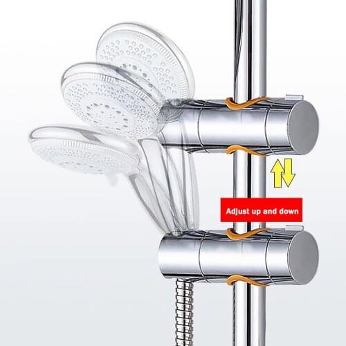 Adjustable Shower Head Holder Shower Rail Rod Slider Bracket Showerhead Clamp Bathroom Accessory