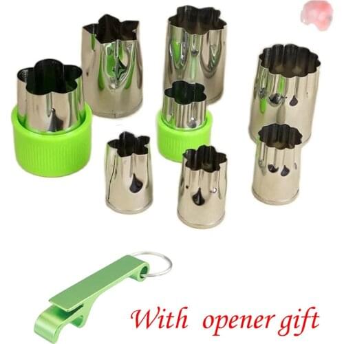 Rice Vegetable Fruit Cutter Mold 8Pcs/set Flowers Cartoon Cutter Mold Stainless Steel Cake Cookie Biscuit Cutting Shape Tools