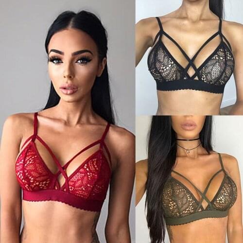 Sexy Lingerie Lace Bra Women Underwear Floral Bustier Brallete Sheer Bandage Patch Bralette Unpadded Bras Intimate Wear