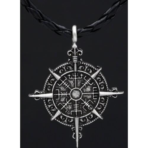 Odin symbol necklace Vegvisir Compass Protection Symbol pendant jewelry