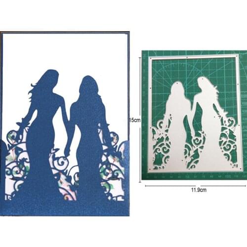 Wedding Couple Woman Frame Metal Cutting Dies Stencils Dies for DIY Scrapbooking dies Decor Paper Card Making Embossing Dies Cut