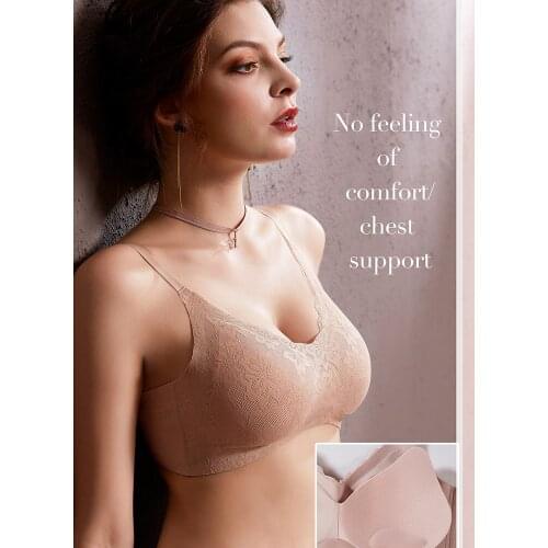 Thailand latex bra for women without underwire sexy lace beauty bra with back up sports vest shock-proof running bra