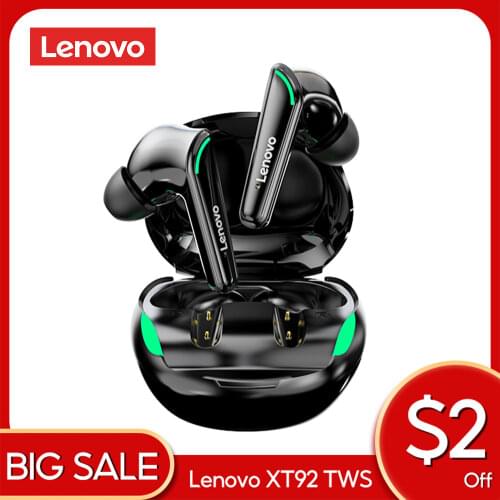 Lenovo XT92 TWS Gaming Earphone Bluetooth 5.1 Low Latency Professional Gamer Bluetooth Headphone With Mic 9D Stereo HiFi Headset
