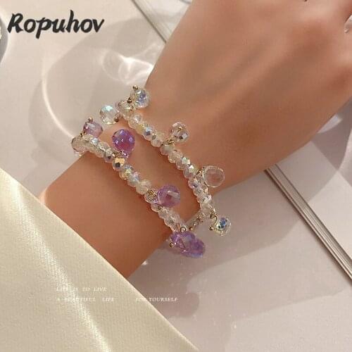 Ropuhov 2021 New 925 Silver Korea Summer Shining Colorful Crystal Bracelet Super Fairy Sweet Online Girlfriends Mori Jewelry