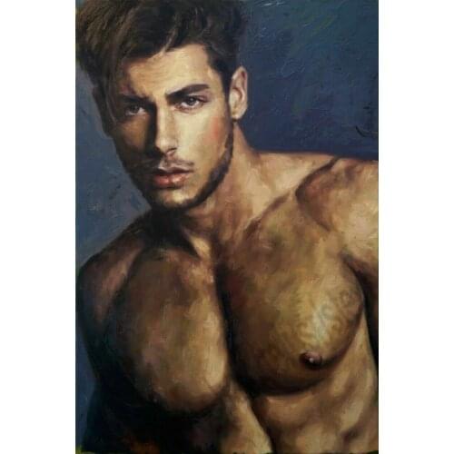 100%Handmade Original Oil Painting Portrait of a Young Boy Man Mr Portrait