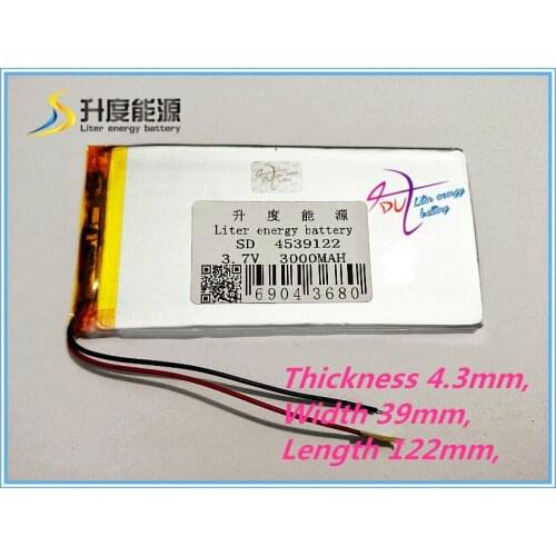 100% original genuine 3.7V 4539122 3000MAH Btablet computer battery polymer batteries mobile power built-in lithium batteries
