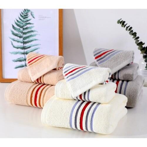 3pcs Cotton Face Towel Kitchen Hand Bath Towel set Absorbent Hotel Sauna Spa Bathroom Washcloth Family