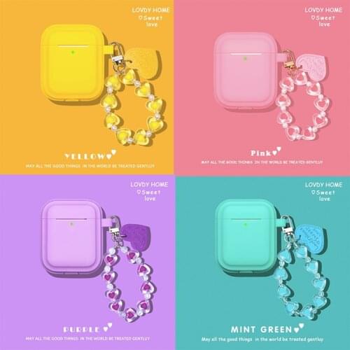 3D Acrylic Bracelet Hard Plastic Case for Airpods 1 2 Pro 3 Fluorescent Color Wireless Bluetooth Headset Cover Gift