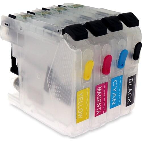 4 pcs Refillable ink cartridge For Brother LC103 LC101 LC105 LC107 LC109 Printers with ARC Chips