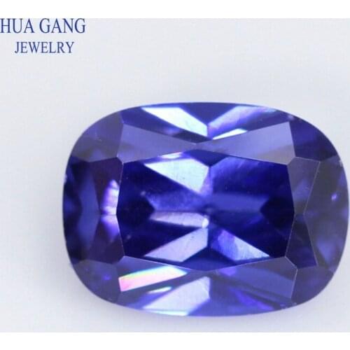 5A Tanzan Blue Baguette Shape Cut CZ Stone Synthetic Gems Cubic Zirconia For Jewelry Size 4x6~8x10 Free Shipping