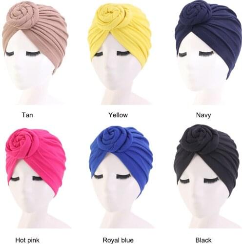 6 Colors Cotton Bonnet Headwear Women Hair Caps Styling Cover Wrap Hat Salon Hat Natural Curly Double Elastic Bathing Sleep cap