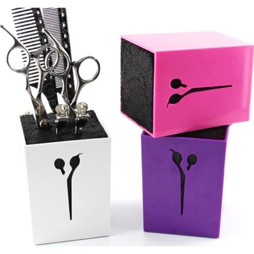 6color for choose Professional Hair Comb Scissor Case Salon Hair Tools Hair Scissor Holder For Barber Scissor Socket Storage Box