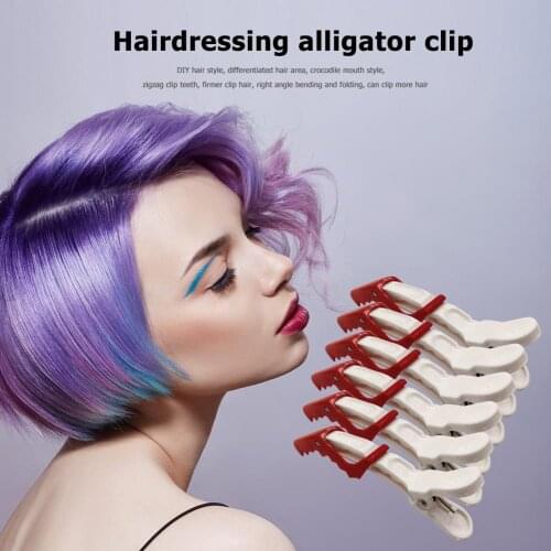 6pcs Professional Plastic Alligator Clips DIY Hairdressing for Hair Salon Tool Classic Colors and Simple Durable Design