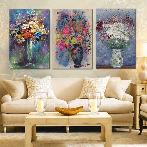Modern Abstract Flower in a Vase Orchid Canvas Painting Print on Canvas Wall Art Picture Poster Living Room Home Decor