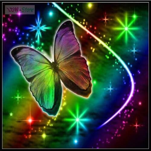 5D DIY Diamond Painting Butterfly Wholesale Cross Stitch Diamond Embroidery Rhinestones Pictures Full Square Mosaic Sets NEW1109
