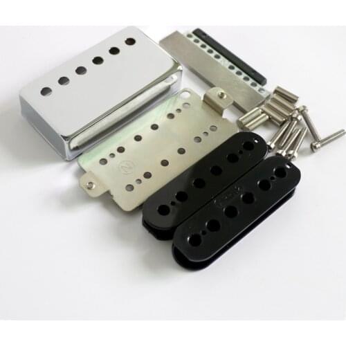 Free Shipping 50/52mm A set LP guitar pickup kits Nickel silver pickup cover and baseplate Alnico 5 pickup magnet