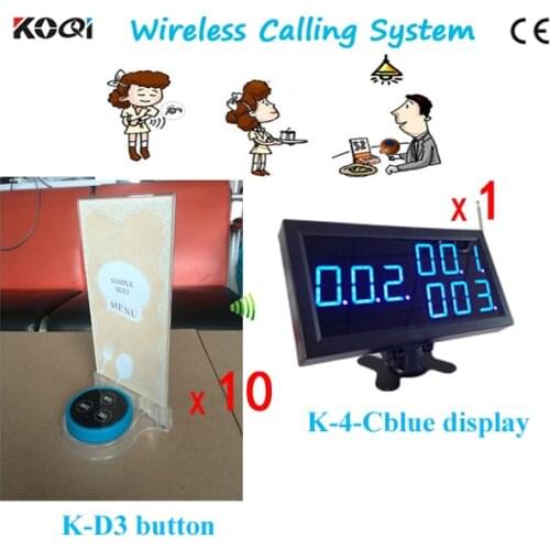 Wireless Calling System(Full Set Including 1pcs Receiver +10pcs Table Button +10pcs Menu Holder)