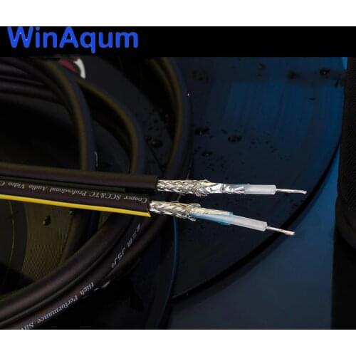 WinAqum Double-Row Silver Plated Copper Wire Coaxial Audio Cable For DIY RCA Wire Bass Line 75 -5 Audio Video Cables WA-S201