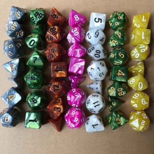 7PCS/Set Polyhedral Dice Table Game Dices Game Playing Multi-color For Dragons DND RPG MTG 4 6 8 10 12 20 D4-D20