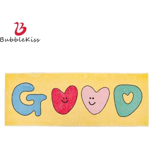 Bubble Kiss Cartoon Carpet Imitation Cashmere Floor Mat Bathroom Absorbent Home Entrance Thick Doormat Bedroom Decor Bedside Rug