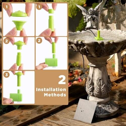 7V/1.4 W Solar Fountain Pump with 14 Different Spray Pattern Heads for Pond BirdBath Garden Decoration