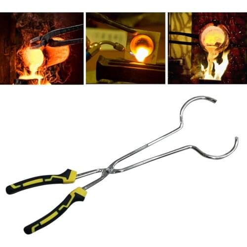 Rustproof Anti Corrosion Portable Crucible Tong Metal Pick Up Pliers Furnace Holder Clamp Gold Melting Jewelry Making Durable